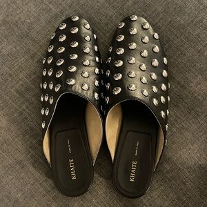Khaite Otto Studded Leather Mules 37.5